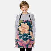 マグノリアレインボーカラフルパタパーソナライズされたーン エプロン (着用した状態)