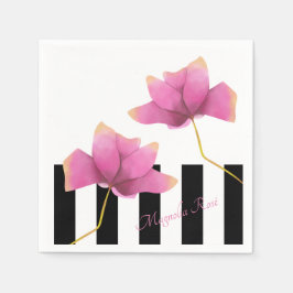 マグノリアロゼモダンフローラデザイン スタンダードカクテルナプキン