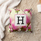 マグノリアヴィンテージフローラ植物花シック クッション (ブランケット)