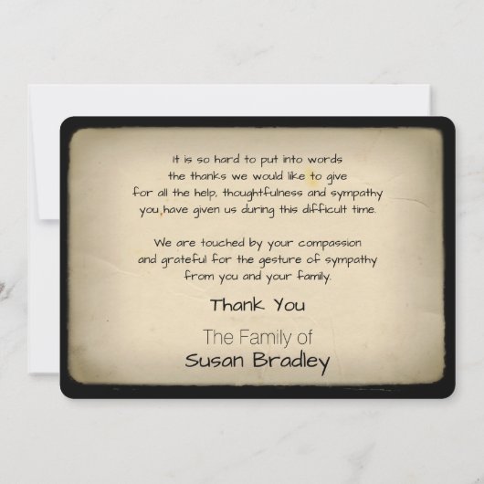 マグノリアヴィンテージメモリアル悔やみや弔慰サンキュー7 招待状 (裏面)