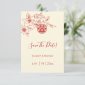 マグノリア中国のウェディング日付カードを保存 エンクロージャーカード (スタンド正面)