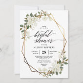 マグノリア幾何学的フレームブライダルシャワー招待 招待状 (正面)