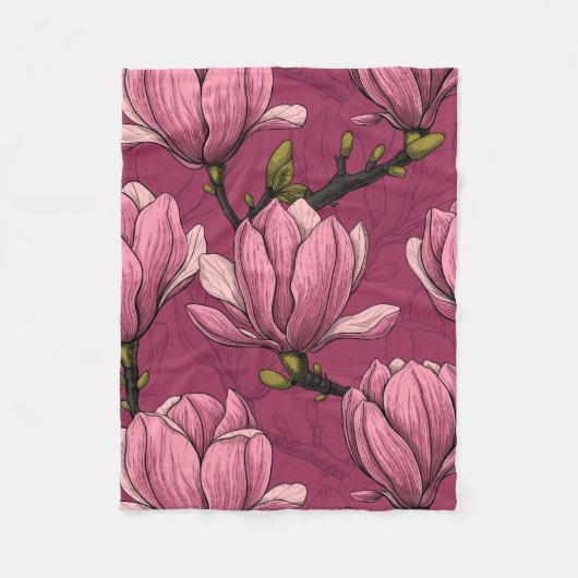 マグノリア庭園 フリースブランケット (正面)
