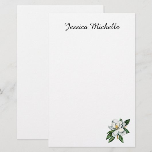 マグノリア文字 便箋 (正面/裏面)