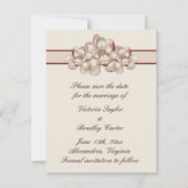 マグノリア日付のマグノリア結婚招待状を保存 セーブザデート (裏面)