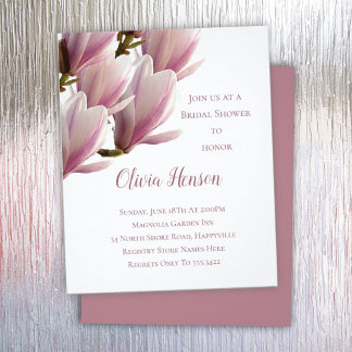 マグノリア日本のバジェットブライダルシャワー招待 チラシ