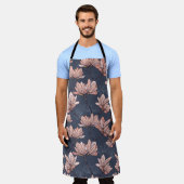 マグノリア日本の花、シームレス、ヴィンテージスタイル エプロン (着用した状態)