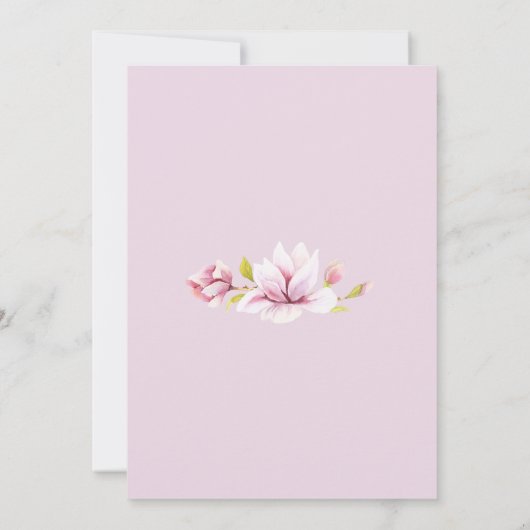 マグノリア春フローラブライダルシャワー招待状 招待状 (裏面)