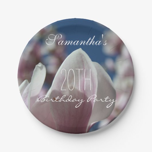 マグノリア春20thバースデーパーティー紙プレート ペーパープレート (正面)