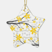 マグノリア枝と花カスタムオーナメント セラミックオーナメント (左)