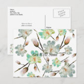 マグノリア柄の回復おめでとうポストカード ポストカード (正面/裏面)