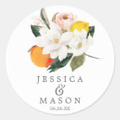 マグノリア柑橘類封筒用シール – お気に入りシール ラウンドシール (正面)