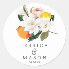 マグノリア柑橘類封筒用シール – お気に入りシール ラウンドシール