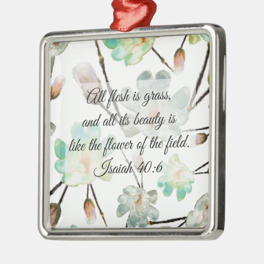 マグノリア模様バイブル聖句クリスマスオーナメント メタルオーナメント (左)