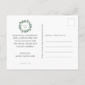 マグノリア水彩フローラリースモノグラムムービング 案内ポストカード (裏面)