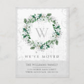 マグノリア水彩フローラリースモノグラムムービング 案内ポストカード (正面)