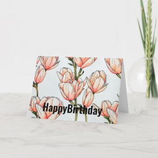 マグノリア水彩画誕生日カード シーズンカード