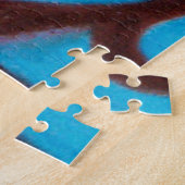 マグノリア独身のフラワーブルーホワイトテンプレート春 ジグソーパズル (側面)