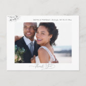 マグノリア白黒結婚の写真ありがとう ポストカード (正面)