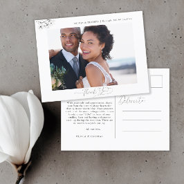 マグノリア白黒結婚の写真ありがとう ポストカード