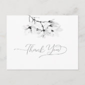 マグノリア白黒結婚書道の感謝 ポストカード (正面)