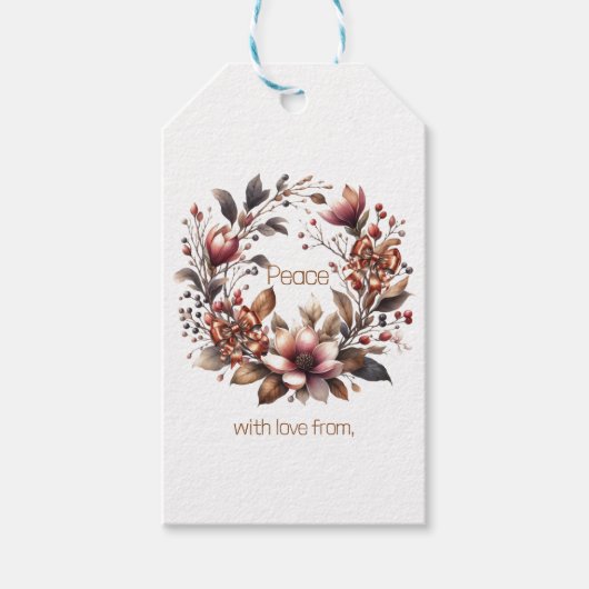 マグノリア素朴銅弓リース ギフトタグ (正面)