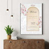 マグノリア結婚のウェルカムサイン – エレガント Arch アクリルサイン