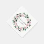 マグノリア結婚のパーソナライズ スタンダードカクテルナプキン (角)