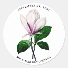 マグノリア結婚のブライダルシャワー好意ステッカー ラウンドシール