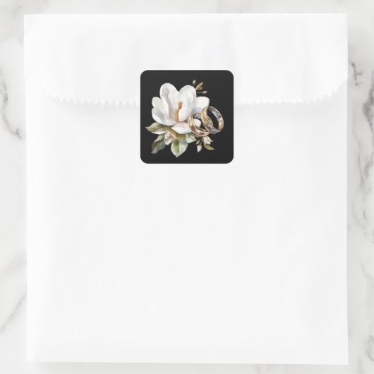 マグノリア結婚のリングや輪金ゴールドブラック スクエアシール (バッグ)