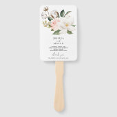 マグノリア結婚コットンのセレモニープログラムファン ハンドファン (正面)