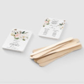 マグノリア結婚コットンのセレモニープログラムファン ハンドファン (組立なし)