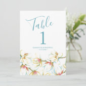 マグノリア結婚フラワーのテーブル番号 招待状 (スタンド正面)