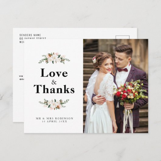 マグノリア結婚フローラの感謝していユイの名刺 ポストカード (正面/裏面)