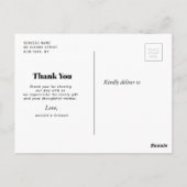 マグノリア結婚フローラの感謝していユイの名刺 ポストカード (裏面)