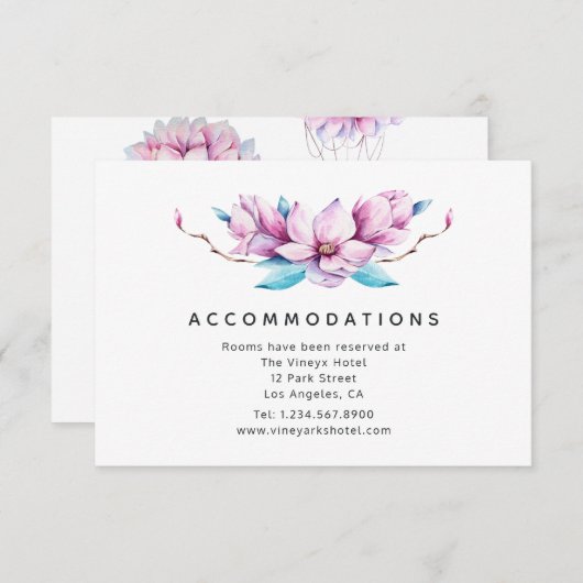 マグノリア結婚フローラ宿泊施設 エンクロージャーカード (正面/裏面)