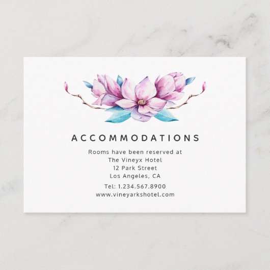 マグノリア結婚フローラ宿泊施設 エンクロージャーカード (正面)