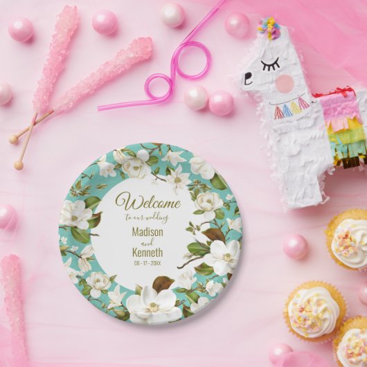 マグノリア結婚フローラ ペーパープレート (パーティー)