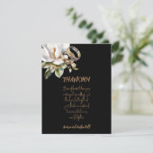 マグノリア結婚リングや輪金ゴールドとブラック結婚ズ サンキューカード (スタンド正面)