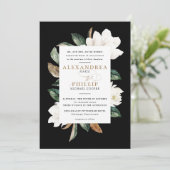 マグノリア結婚式招待状 | ブラック 招待状 (スタンド正面)