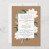 マグノリア結婚式招待状 |金ゴールド 招待状 (正面)