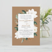 マグノリア結婚式招待状 |金ゴールド 招待状 (スタンド正面)