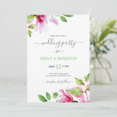 マグノリア結婚花の額縁招待 招待状 (スタンド正面)