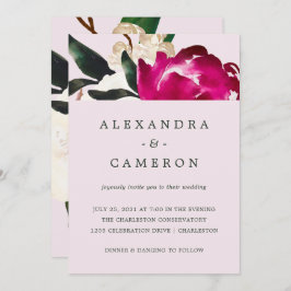 マグノリア絵を描オン赤面ピンク | 結婚s 招待状