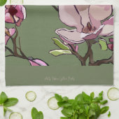 マグノリア絵を描キッチンタオル キッチンタオル (折り畳み)