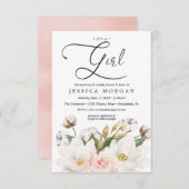 マグノリア綿ベビーシャワー招待状カード 招待状 (正面/裏面)