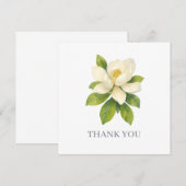 マグノリア花の絵の感謝カード 招待状 (正面/裏面)