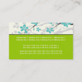 マグノリア花ターコイズ緑フローラ 名刺 (裏面)