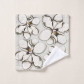 マグノリア花ニュートラルグレーバスタオルセット バスタオルセット (ウォッシュタオル)