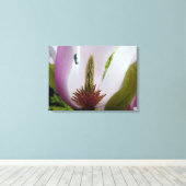 マグノリア花マクロショット キャンバスプリント (インサイチュ (ウッドフロア))